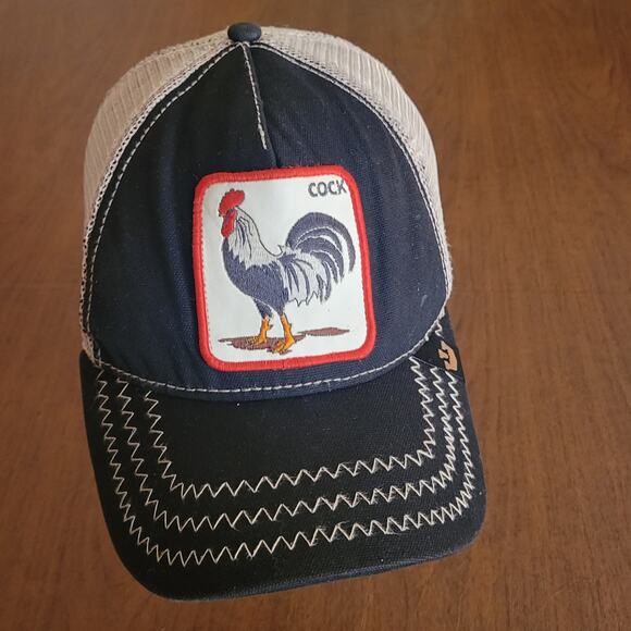 Goorin Bros The Rooster Animal Snapback Hat Black Trucker Hat Mesh back One size - Picture 1 of 11